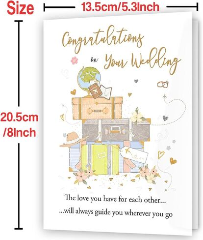 Romantic Wedding Card, Bridal Shower Card or Engagement Cards,Thick Card Stock with Premium Envelope 5.3in x 8in in Saudi Arabia
