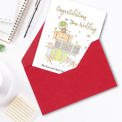 Romantic Wedding Card, Bridal Shower Card or Engagement Cards,Thick Card Stock with Premium Envelope 5.3in x 8in in Saudi Arabia