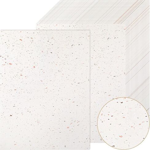 Gersoniel 100 ورقة Cream Cardstock 8.5 × 11 ورقة استئناف لطباعة ورقة القرطاسية الورقية للطباعة رقائق رقائق الذهب decoative لدعوات قوائم الشهادة (120 GSM) in Saudi Arabia