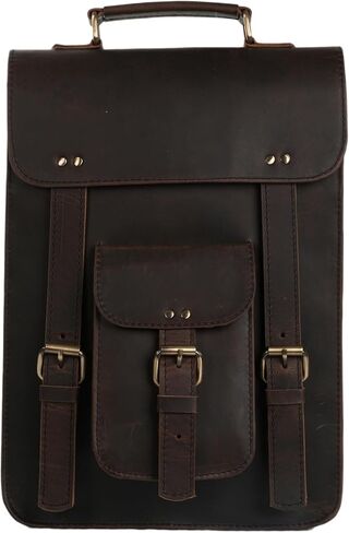 Vintage Leather Satchel Backpack Handmade Brown Laptop & Office Bag for Men and Women 3 Inch Briefcase, Office Messenger Bag in Saudi Arabia