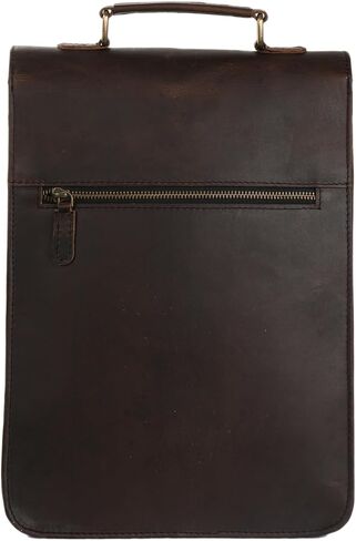 Vintage Leather Satchel Backpack Handmade Brown Laptop & Office Bag for Men and Women 3 Inch Briefcase, Office Messenger Bag in Saudi Arabia