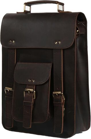 Vintage Leather Satchel Backpack Handmade Brown Laptop & Office Bag for Men and Women 3 Inch Briefcase, Office Messenger Bag in Saudi Arabia