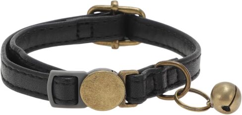 Cat Collar, Adjustable Breakaway Feature, PU Cat Collar Breakaway with Bell Brown in Kuwait