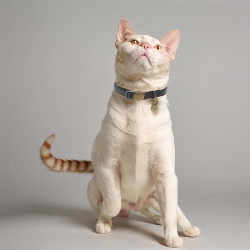 Cat Collar, Adjustable Breakaway Feature, PU Cat Collar Breakaway with Bell Brown in Kuwait