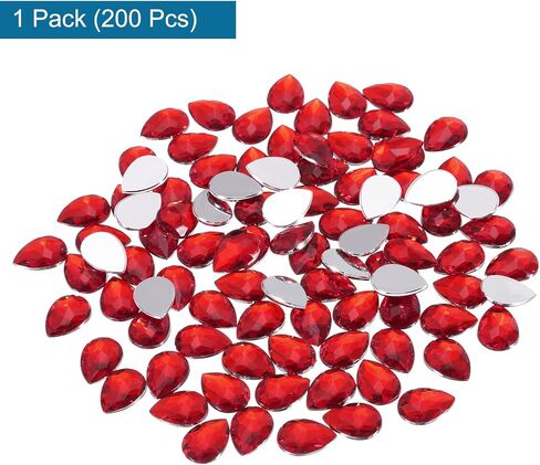 Meccanixity 200pcs مسطحة الظهر للأحجار الكريلية للأحجار الكريمة 10x14mm ملمات الاصطناعية للحرف اليدوية DIY حزب الزفاف حزب الوجه الطلاء المجوهرات صنع الأزرق الداكن in Saudi Arabia