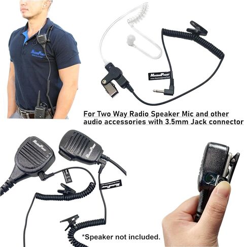 MaximalPower RHF 617-1N X2 3.5mm RECEIVER/LISTEN ONLY Surveillance Headset Earpiece with Clear Acoustic Coil Tube Earbud Audio Kit For Two-Way Radios -2 Pack in Kuwait