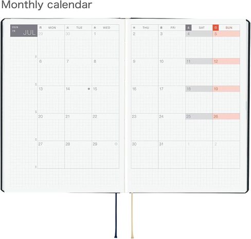 Hobonichi Techo Hon A5 2026 - Slash (Navy) (English ، Januar Start Planner) in Saudi Arabia
