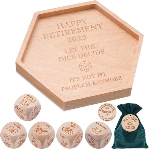 5pcs dicider dicider wooden ، هدية التقاعد مضحك للرجال نساء ، 2025 هدايا التقاعد السعيدة لأبي أمي زميل العمل ، هدايا التقدير لممرضة المعلم الموظف in Kuwait