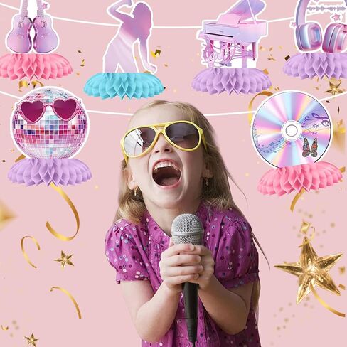 9pcs Music Lover Birthday Party Decorations Honeycomb Centerpieces Table Decorations for Music Themed Party Supplies in Saudi Arabia