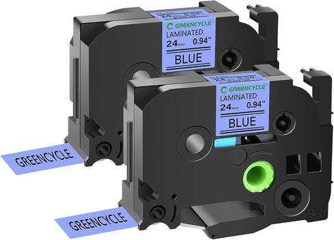 GREENCYCLE TZe-551 24mm 0.94 Laminated Blue Label Maker Tape Compatible for Brother P-Touch TZ-551 TZe551 Black on Blue TZe TZ Tape for PT-D600 PT-D610BT PT-P700 PT-P710BT,2 Pack in Saudi Arabia