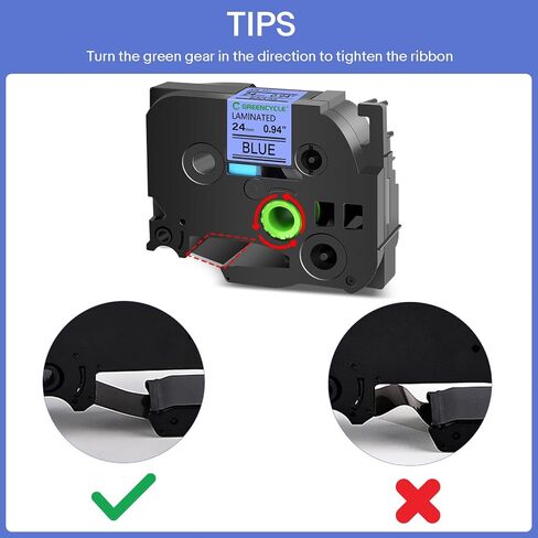 GREENCYCLE TZe-551 24mm 0.94 Laminated Blue Label Maker Tape Compatible for Brother P-Touch TZ-551 TZe551 Black on Blue TZe TZ Tape for PT-D600 PT-D610BT PT-P700 PT-P710BT,2 Pack in Saudi Arabia