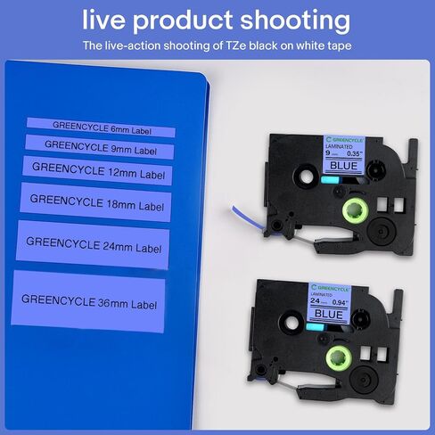 GREENCYCLE TZe-551 24mm 0.94 Laminated Blue Label Maker Tape Compatible for Brother P-Touch TZ-551 TZe551 Black on Blue TZe TZ Tape for PT-D600 PT-D610BT PT-P700 PT-P710BT,2 Pack in Saudi Arabia