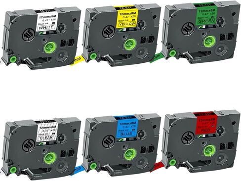 6-Pack Tze Label Maker Tape Tz 12mm 0.47 Inch TZe131 Tze231 Tze431 Tze531 Tze631 Tze731 Laminated Compatible Label Maker Tape Replacement for Brother PTouch PTH100 PTH110 PTD600 PTD200 PTD210 in Kuwait