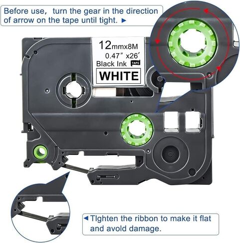 6-Pack Tze Label Maker Tape Tz 12mm 0.47 Inch TZe131 Tze231 Tze431 Tze531 Tze631 Tze731 Laminated Compatible Label Maker Tape Replacement for Brother PTouch PTH100 PTH110 PTD600 PTD200 PTD210 in Kuwait