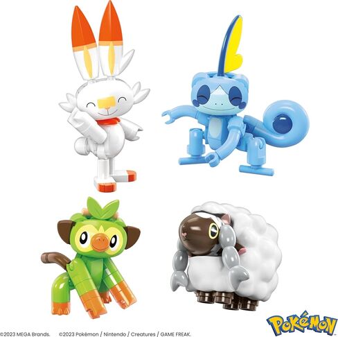 MEGA Pokémon Action Figure Building Toys, Beginner Trainer Team with 191 Pieces, 8 Characters Including Pikachu Charmander Squirtle, for Kids, HTJ75 in Kuwait