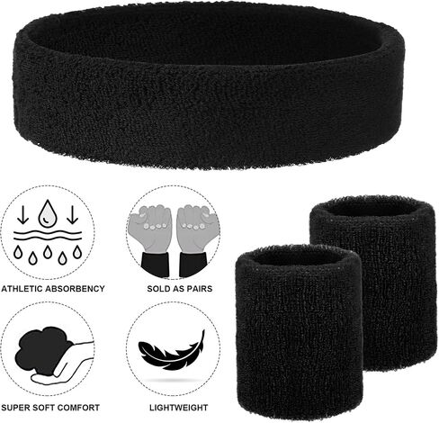 Canlierr 48 Pcs Football Sweatbands Bulk for Men Women Striped Sweatband Set, Include 16 Headband and 32 Wristbands Sports Neon Accessories for 80's Costume Party Athletic Gym in Saudi Arabia