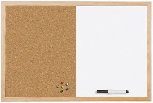 Mastervision Cork & Dry Erase Combo Board, 24" x 36", Dry Erase White Board/Cork Bulletin Board Combo, Pine Wood Frame in Saudi Arabia