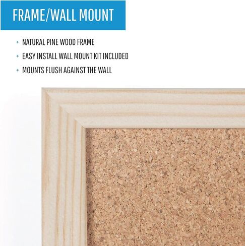 Mastervision Cork & Dry Erase Combo Board, 24" x 36", Dry Erase White Board/Cork Bulletin Board Combo, Pine Wood Frame in Saudi Arabia