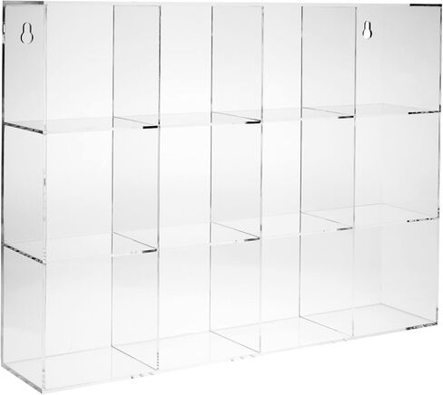 Juvale Hanging Clear Acrylic Display Case with Shelves, 12 Compartment Showcase for Collectibles, Figurines (16 x 12 x 3 Inch) in Saudi Arabia