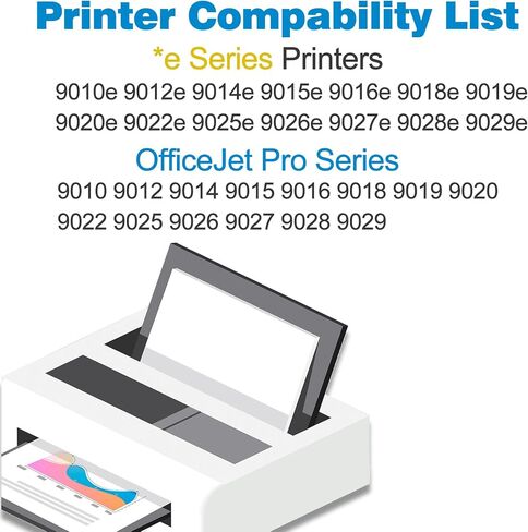 خراطيش حبر 962XL لطابعات HP استبدال HP 962 XL Combo Pack متوافق مع HP962 9015E 9010 9015 9025E 9020 9018E 9018 9025 9012E 9010E 9012 9020E 9019 PRINTER-CYAN in Kuwait