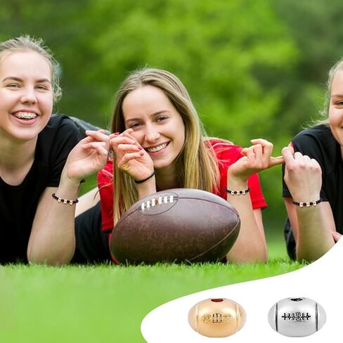 PH PandaHall 80pcs 2 Colors Football Beads, 12x8mm Sports Beads Metal Football Charms Tibetan Alloy Beads Jewelry Making Findings for DIY Bracelets Necklaces Crafts Making, Antique Golden/Silver in Saudi Arabia
