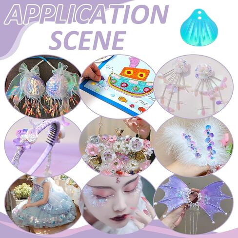 PH PandaHall 1000pcs Shell Shape Loose Sequin Seashell Sequins Paillette Sequin and Spangles Craft Sequins with 2 Holes Art Paillette for Wedding Sewing Applique Clothes Jewelry Craft Decor, Sky Blue in Saudi Arabia