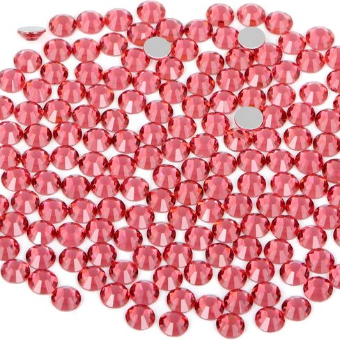 7200 Pieces 6 Mixed Sizes Glue Fix on Glass Rhinestones Round Crystal Gems Flatback for DIY Jewelry Making with one Picking Pen (6-Sizes 7200PCS, Lt. Peach) in Kuwait