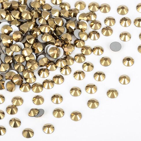 7200 Pieces 6 Mixed Sizes Glue Fix on Glass Rhinestones Round Crystal Gems Flatback for DIY Jewelry Making with one Picking Pen (6-Sizes 7200PCS, Lt. Peach) in Kuwait