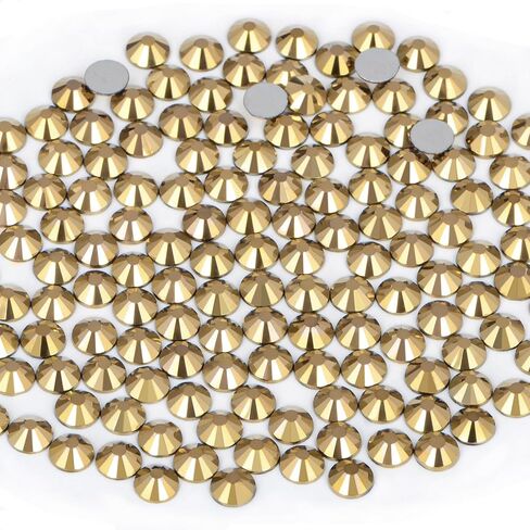 7200 Pieces 6 Mixed Sizes Glue Fix on Glass Rhinestones Round Crystal Gems Flatback for DIY Jewelry Making with one Picking Pen (6-Sizes 7200PCS, Lt. Peach) in Kuwait