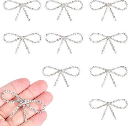 10pcs شظية صافية راينستون الكريستال القوس دبابيس دبابيس مجموعة باقة الزفاف DIY in Saudi Arabia