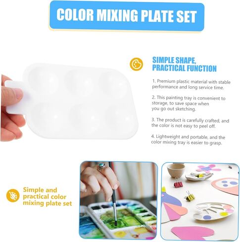 10-Piece Paint Tray Set for Artists Sturdy Pigment Mixing Plates Versatile Design for Watercolor and Gouache Painting Supplies in Saudi Arabia