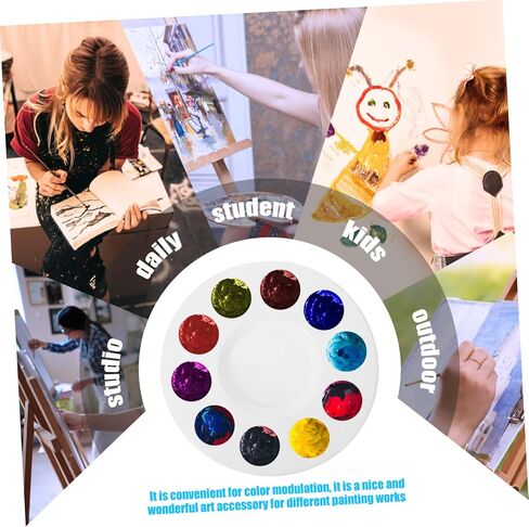 10-Piece Paint Tray Set for Artists Sturdy Pigment Mixing Plates Versatile Design for Watercolor and Gouache Painting Supplies in Saudi Arabia
