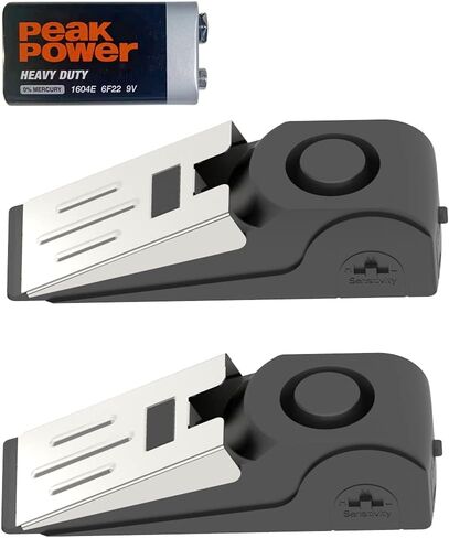 2 Packs Upgraded Door Stop Alarm Portable Wedge Door Stoppers Security Alarm 120db Entrance Alert Loud Door Stop Alarm for Travel Home Apartment or Dorm (2 Packs) in Saudi Arabia