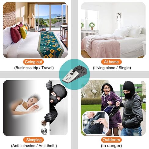 2 Packs Upgraded Door Stop Alarm Portable Wedge Door Stoppers Security Alarm 120db Entrance Alert Loud Door Stop Alarm for Travel Home Apartment or Dorm (2 Packs) in Saudi Arabia
