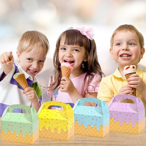 24pcs صناديق الهدايا الآيس كريم ملونة الصيف الآيس كريم الصناديق الصناديق الحلوى صناديق الكعكة in Saudi Arabia