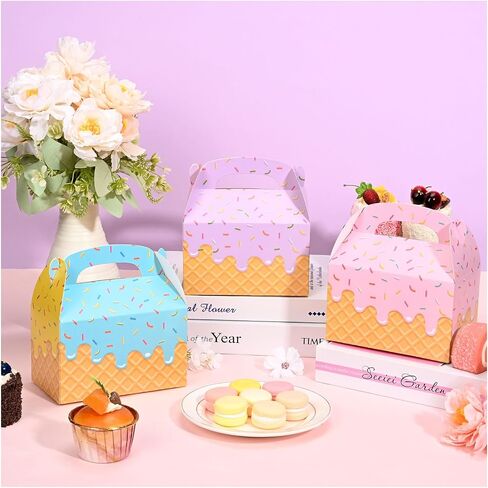 24pcs صناديق الهدايا الآيس كريم ملونة الصيف الآيس كريم الصناديق الصناديق الحلوى صناديق الكعكة in Saudi Arabia