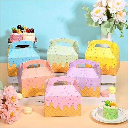 24pcs صناديق الهدايا الآيس كريم ملونة الصيف الآيس كريم الصناديق الصناديق الحلوى صناديق الكعكة in Saudi Arabia