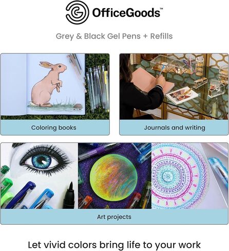 Officegoods Prown Earth هلام مع عبوات-تلوين البالغين-فنون اليومية-ألوان متوسطة 0.8-1.0 مم-مجموعة ألوان هلام غير سامة-ألوان حزمة خالية من اللطخة الجافة السريعة. in Kuwait