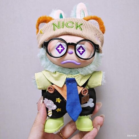 Fit Labubu Outfit Set 1 و 2 & 3 - STAR and BONE PRINAL SELS مع ربطة عنق وملاب دمية عصرية لهواة الجمع ومحبي الألعاب (الأزرق) in Kuwait