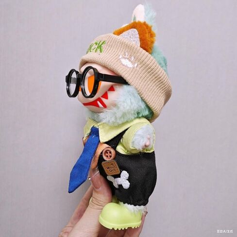 Fit Labubu Outfit Set 1 و 2 & 3 - STAR and BONE PRINAL SELS مع ربطة عنق وملاب دمية عصرية لهواة الجمع ومحبي الألعاب (الأزرق) in Kuwait