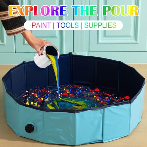 Silipull Acrylic Paint Pouring Splash Guard Pour Painting Supplies Fluid Art Tools for DIY Art Crafts Projects 31.5 x 7.87 Inch in Saudi Arabia
