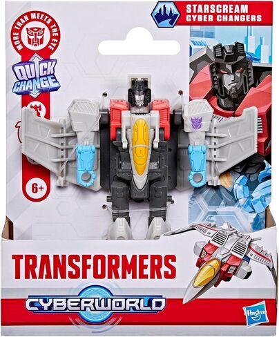 Transformers Cyberworld Starscream Changers Cyber ​​Changers بحجم 4 بوصات ، تغيير سريع إلى وضع النفاث ، ألعاب الروبوت للبنين والبنات 6 وما فوق in Saudi Arabia