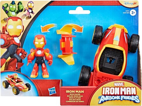 Iron Man وأصدقائه الرائعين Marvel Iron Racer Action Figure & Toy Moice ، وشخصيات الحركة 3 بوصة ، وألعاب Hero Super For Kids ، Age 3+ in Saudi Arabia