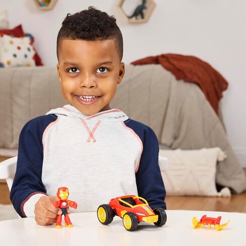 Iron Man وأصدقائه الرائعين Marvel Iron Racer Action Figure & Toy Moice ، وشخصيات الحركة 3 بوصة ، وألعاب Hero Super For Kids ، Age 3+ in Saudi Arabia