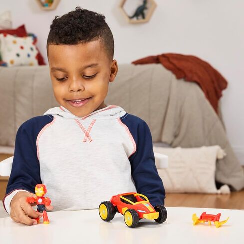 Iron Man وأصدقائه الرائعين Marvel Iron Racer Action Figure & Toy Moice ، وشخصيات الحركة 3 بوصة ، وألعاب Hero Super For Kids ، Age 3+ in Saudi Arabia