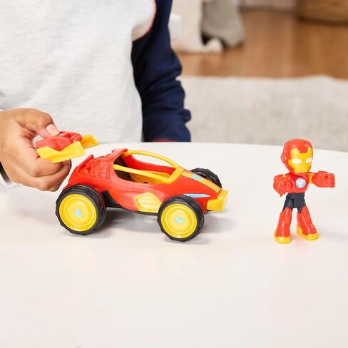 Iron Man وأصدقائه الرائعين Marvel Iron Racer Action Figure & Toy Moice ، وشخصيات الحركة 3 بوصة ، وألعاب Hero Super For Kids ، Age 3+ in Saudi Arabia