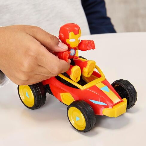 Iron Man وأصدقائه الرائعين Marvel Iron Racer Action Figure & Toy Moice ، وشخصيات الحركة 3 بوصة ، وألعاب Hero Super For Kids ، Age 3+ in Saudi Arabia