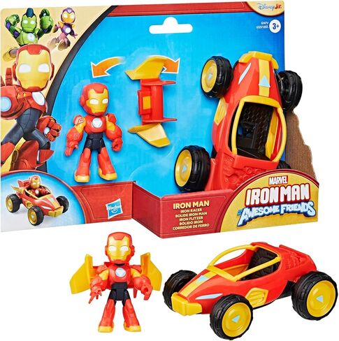 Iron Man وأصدقائه الرائعين Marvel Iron Racer Action Figure & Toy Moice ، وشخصيات الحركة 3 بوصة ، وألعاب Hero Super For Kids ، Age 3+ in Saudi Arabia