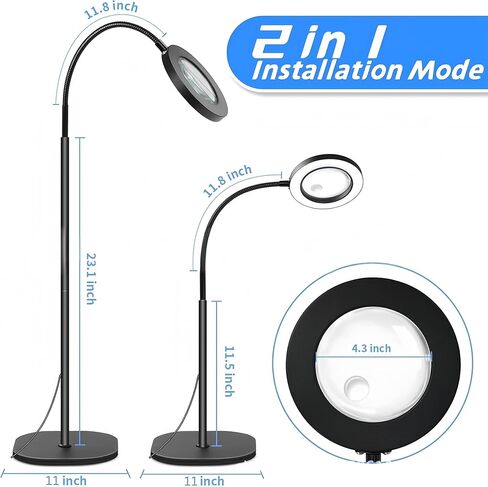 10 × مكبرة الزجاج مع ارتفاع درجة حرارة اللون الأضواء ذات الصمامات القابلة للتعديل مناسبة للقراءة ، الحرف اليدوية ، تجار المجوهرات in Kuwait