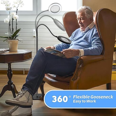 10 × مكبرة الزجاج مع ارتفاع درجة حرارة اللون الأضواء ذات الصمامات القابلة للتعديل مناسبة للقراءة ، الحرف اليدوية ، تجار المجوهرات in Kuwait